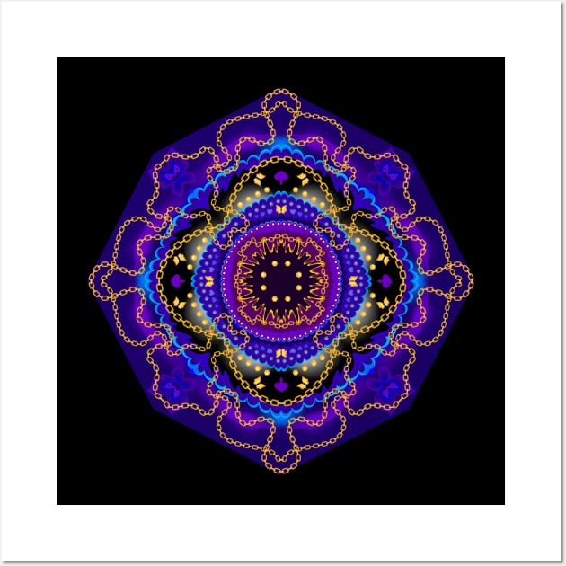 golden chains mandala Wall Art by Artist Natalja Cernecka